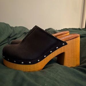 Black Heeled Clogs